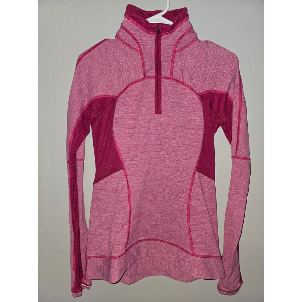 Lululemon Run Swiftly Tech 1/2 Zip Pink Heathered Long Sleeve Pullover Size 6